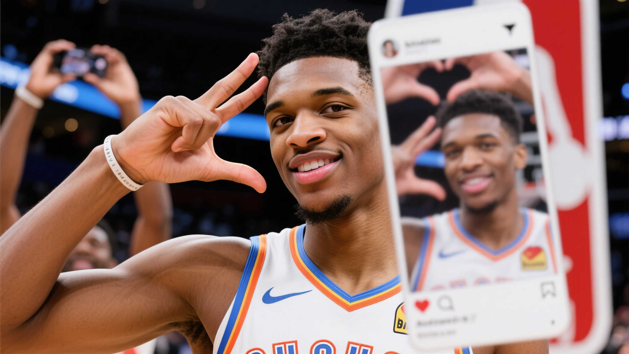 NBA官方推特展示亚历山大手势比心:满满爱意来自亚历山大 前言:展现赛场外的柔情,感受运动员独特的一面!作为